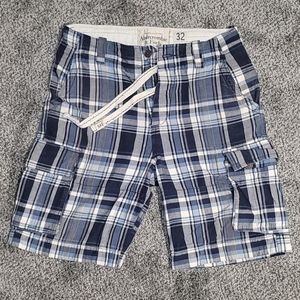 Mens vintage abercrombie plaid cargo shorts